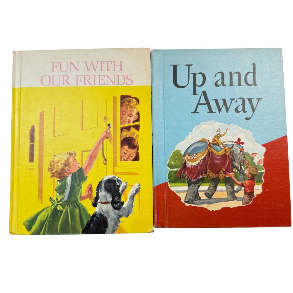 2 Vintage 1960s Dick & Jane Fun With Our Friends New Basic Readers Primer Books
